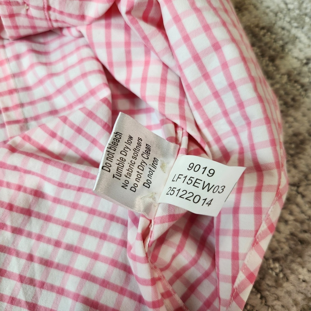 Peter Millar Performance roll-tab long sleeve button down top pink size S ladies - Picture 12 of 12